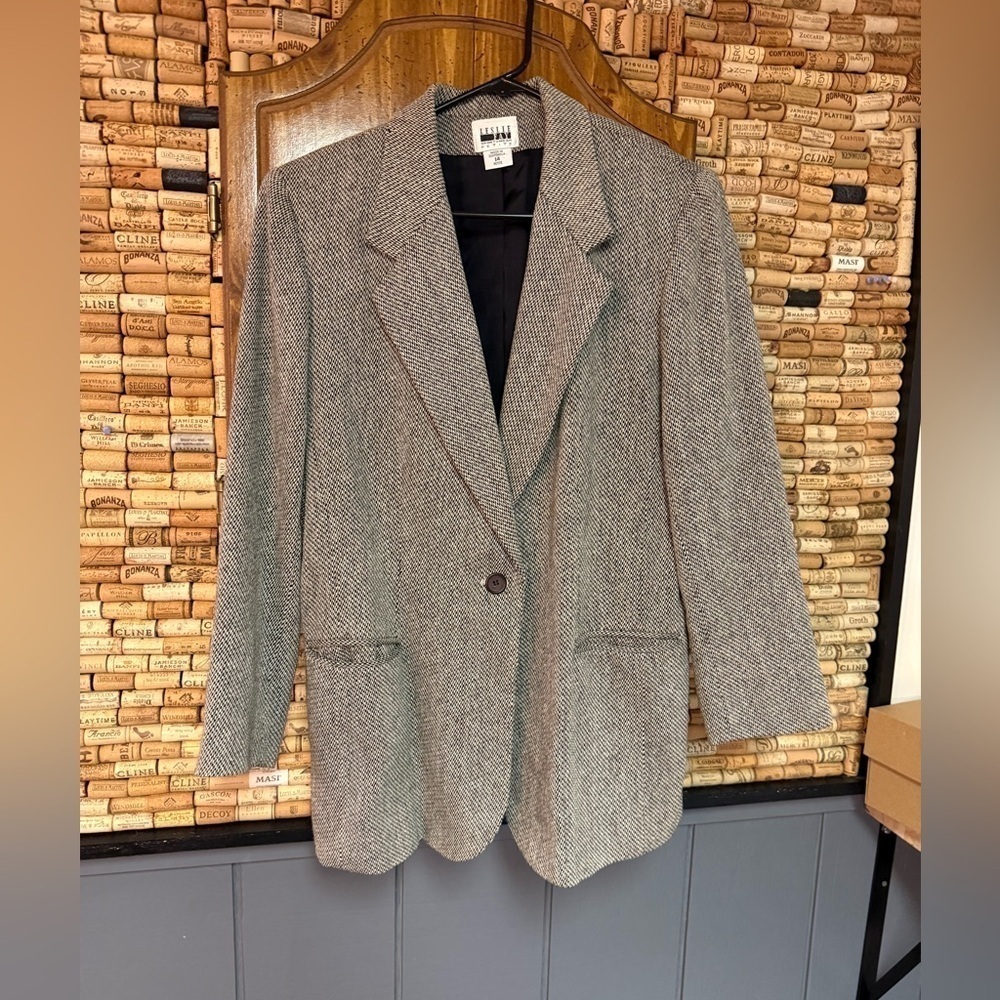 Vintage 90s Leslie Fay Petites wool blend blazer size 14p